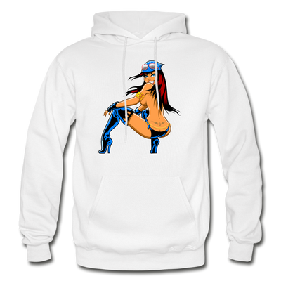 Hot Girl Cartoon Hoodie - white