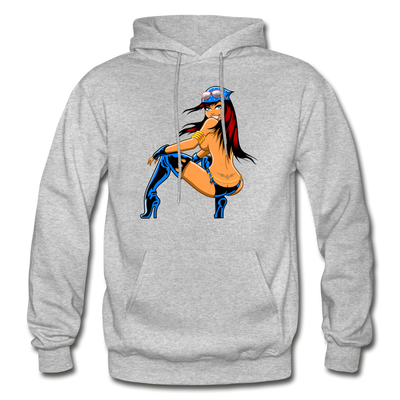 Hot Girl Cartoon Hoodie - heather gray