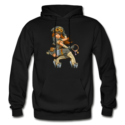 Officer Girl Cartoon Hoodie - black