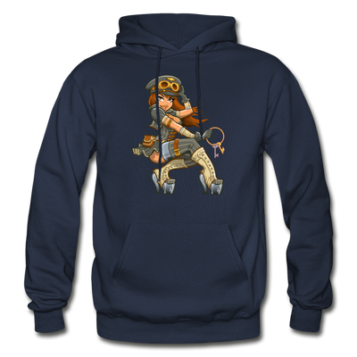 Officer Girl Cartoon Hoodie - navy