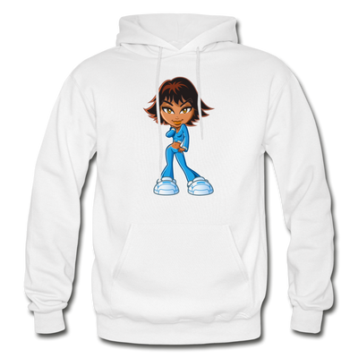 Cartoon Girl Hoodie - white