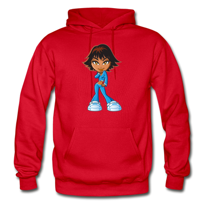 Cartoon Girl Hoodie - red