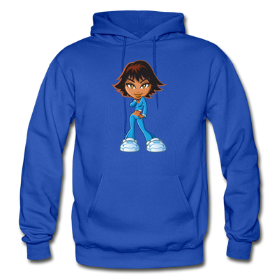 Cartoon Girl Hoodie - royal blue