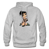 Hot Girl Cartoon Hoodie - heather gray