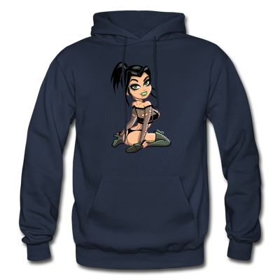 Hot Girl Cartoon Hoodie - navy