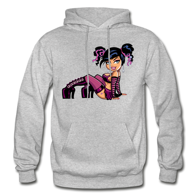 Hot Girl Cartoon Hoodie - heather gray