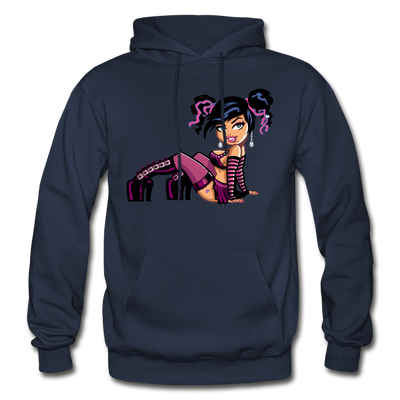 Hot Girl Cartoon Hoodie - navy