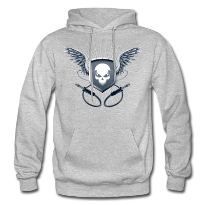 Skull Wings Hoodie - heather gray