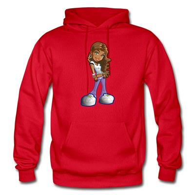 Cartoon Girl Hoodie - red