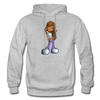 Cartoon Girl Hoodie - heather gray