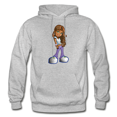 Cartoon Girl Hoodie - heather gray