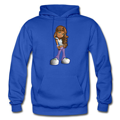 Cartoon Girl Hoodie - royal blue