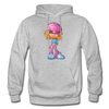 Cartoon Girl Hoodie - heather gray