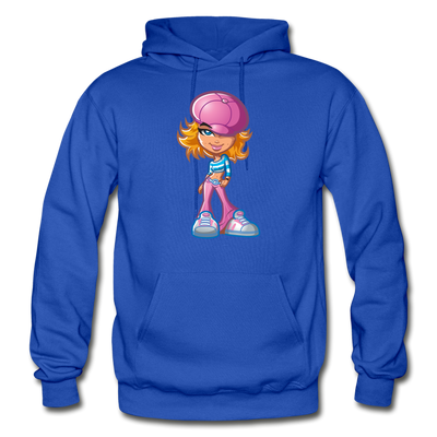 Cartoon Girl Hoodie - royal blue