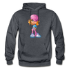 Cartoon Girl Hoodie - charcoal gray