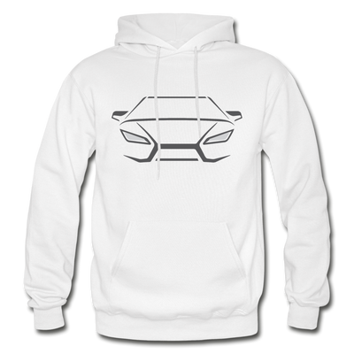 Sports Car Outline Hoodie - white