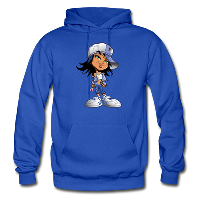 Cartoon Girl Hoodie - royal blue