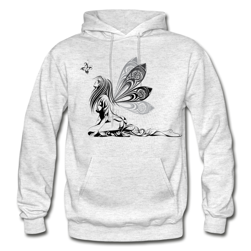 Tribal Maori Fairy Butterfly Girl Hoodie - light heather gray
