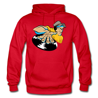 DJ Mixing Cartoon Hoodie - red