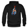 Guitar Girl Cartoon Hoodie - black