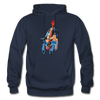 Guitar Girl Cartoon Hoodie - navy