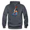 Guitar Girl Cartoon Hoodie - charcoal gray