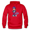 Boombox Girl Cartoon Hoodie - red