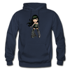 Guitar Girl Cartoon Hoodie - navy