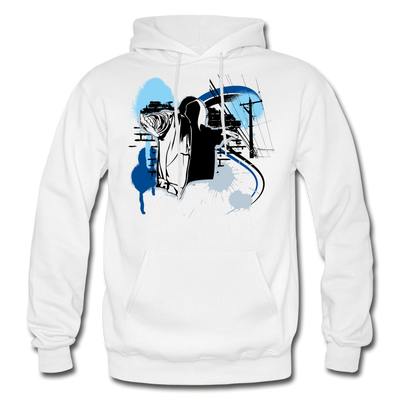 Abstract Hip Hop Hoodie - white