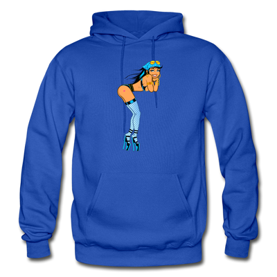 Hot Girl Cartoon Hoodie - royal blue