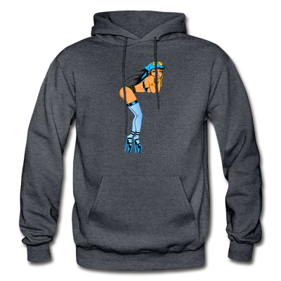 Hot Girl Cartoon Hoodie - charcoal gray