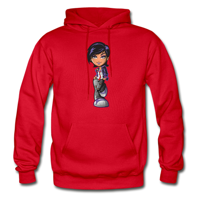 Cartoon Girl Hoodie - red