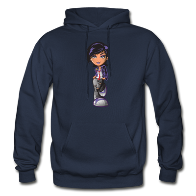 Cartoon Girl Hoodie - navy