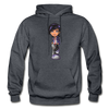 Cartoon Girl Hoodie - charcoal gray