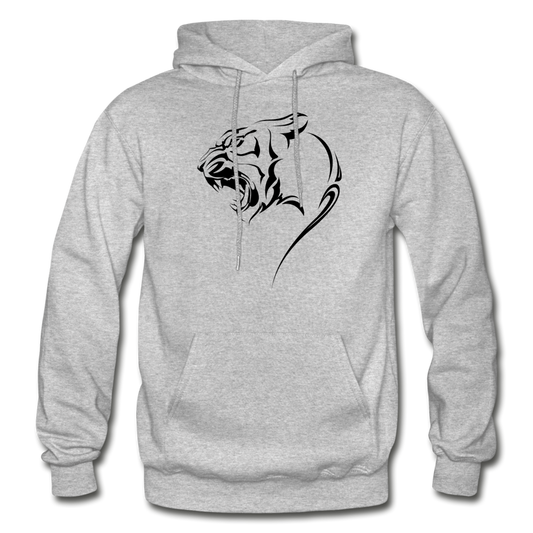 Tribal Maori Jungle Cat Hoodie - heather gray