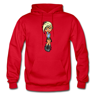 Cartoon Girl Hoodie - red