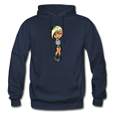 Cartoon Girl Hoodie - navy