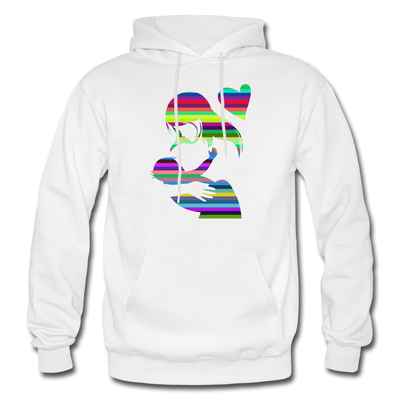 Colorful Abstract Stripes Mom & Baby Hoodie - white