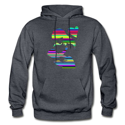 Colorful Abstract Stripes Mom & Baby Hoodie - charcoal gray