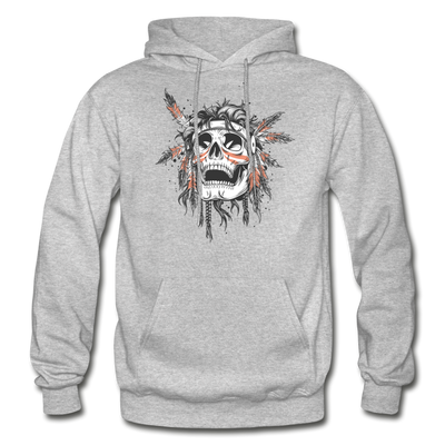 Indian Skull Hoodie - heather gray
