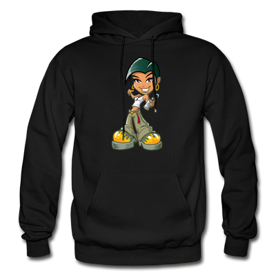 Cartoon Girl Hoodie - black