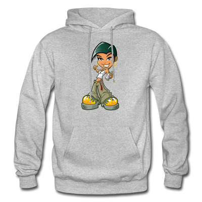 Cartoon Girl Hoodie - heather gray