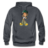 Cartoon Girl Hoodie - charcoal gray