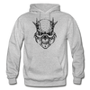 Demon Skull Hoodie - heather gray