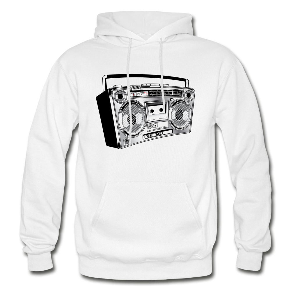 Boombox Stereo Hoodie - white