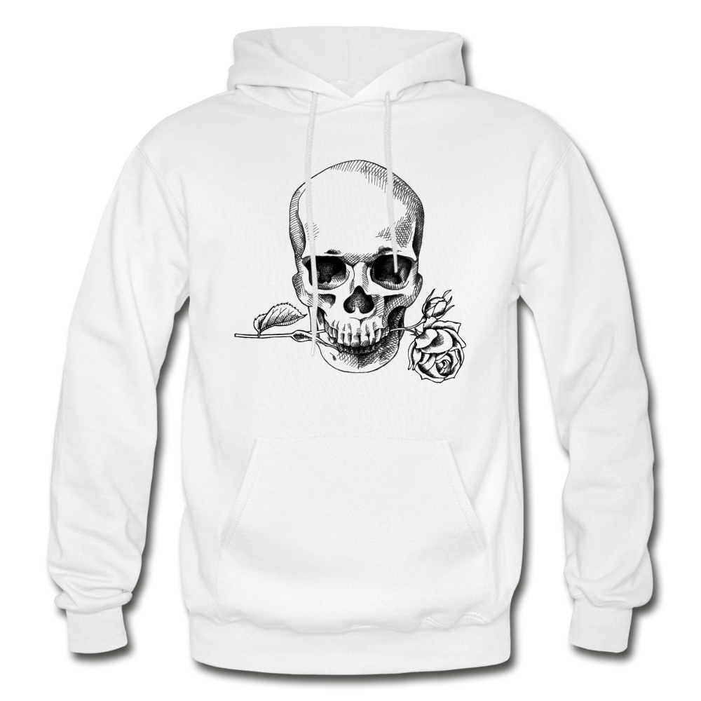Skull Rose Hoodie - white