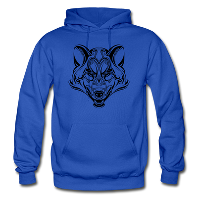 Tribal Maori Wolf Hoodie - royal blue