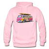 Colorful Hippie Bus Hoodie - light pink
