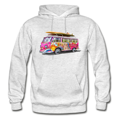 Colorful Hippie Bus Hoodie - light heather gray