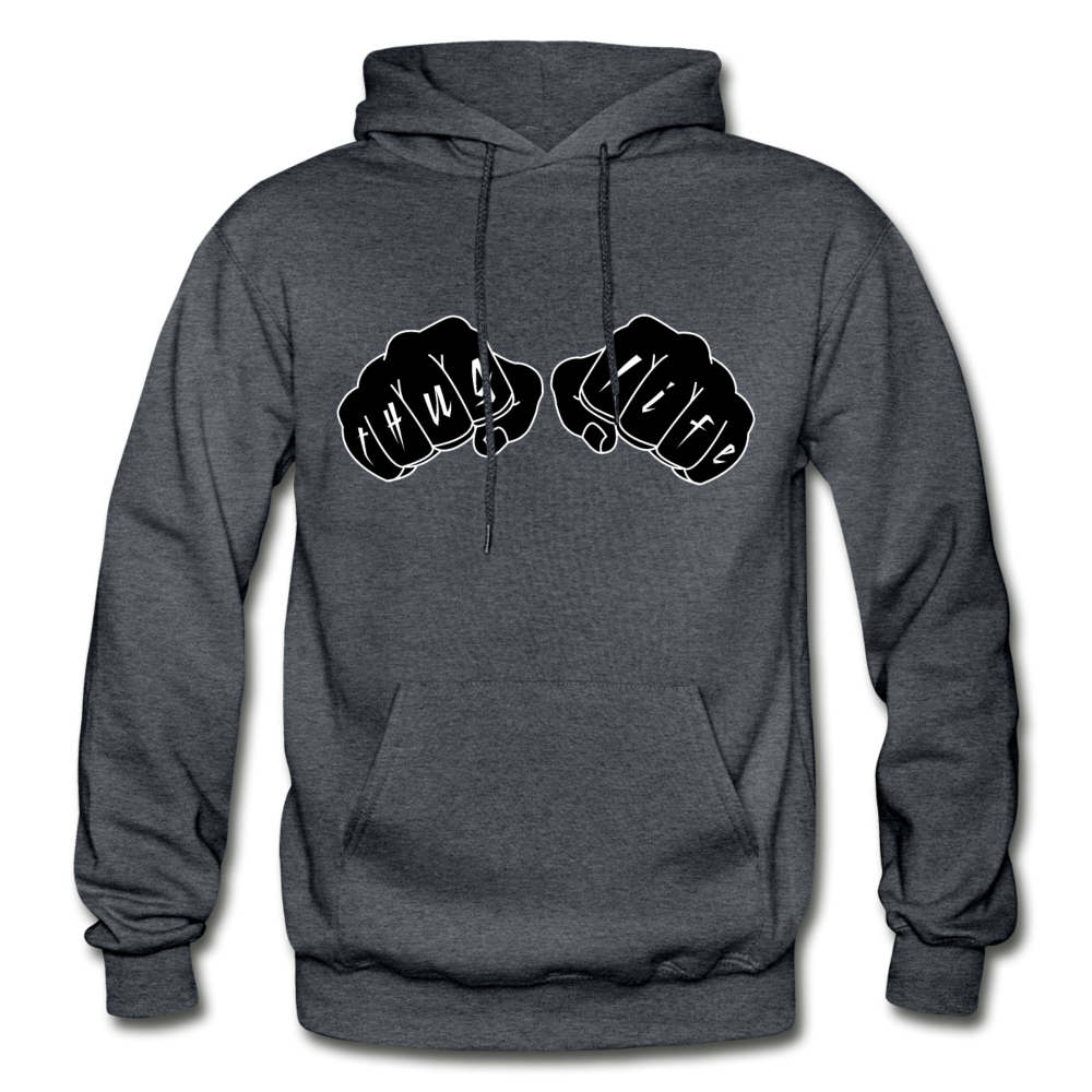 Thug Life Fists Hoodie - charcoal gray